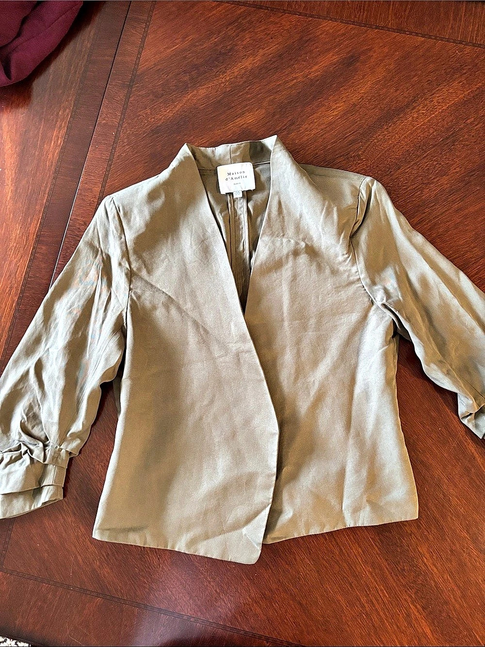 Maison d'Amélie Tencel Blazer in Green Size Medium